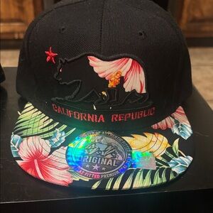 California Republic Black Floral Hat